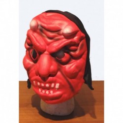 čert  - plstěná  maska  červená