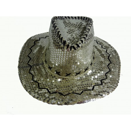 stříbrný kovbojský klobouk