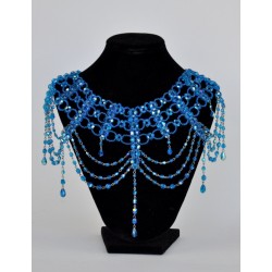 náhrdelník plesový - modrý