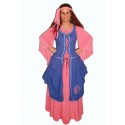 šaty růžovo modré - středověk
