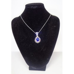 náhrdelník stříbrný s  modrým kamenem