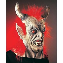 gumová maska červené vlasy - čert ,lucifer