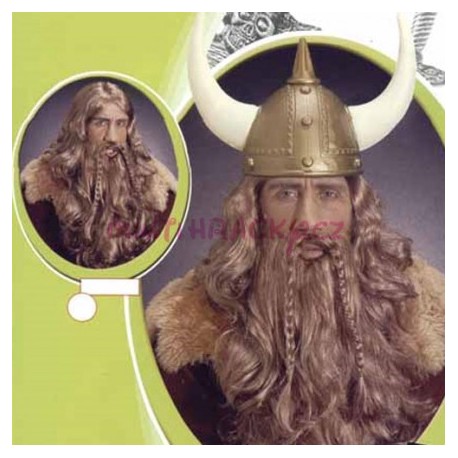 paruka blond kudrnatá - viking