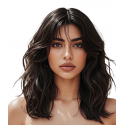 paruka černá vlnitá  mikádo