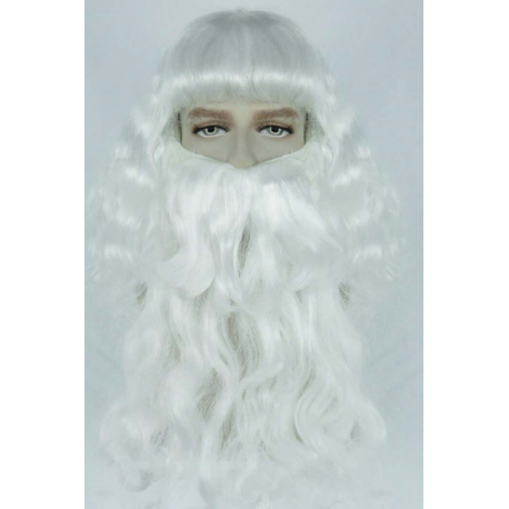 paruka bílá vlnitá mikádo