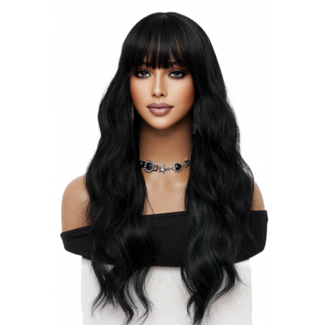 paruka černá dlouhá rovná